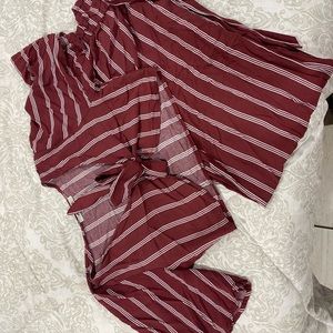 Juniors 2 piece crop set with flare pants